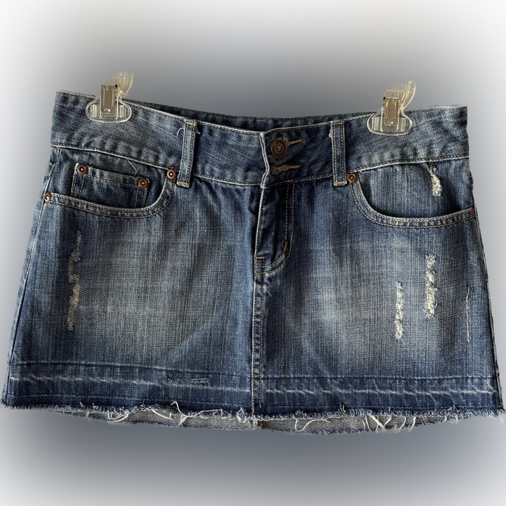 Blue Jean mini skirt size small with rough hem